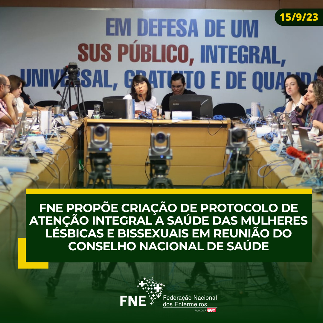 FNE propõe criação de protocolo de atenção integral a saúde das mulheres lésbicas e bissexuais em reunião do conselho nacional de saúde