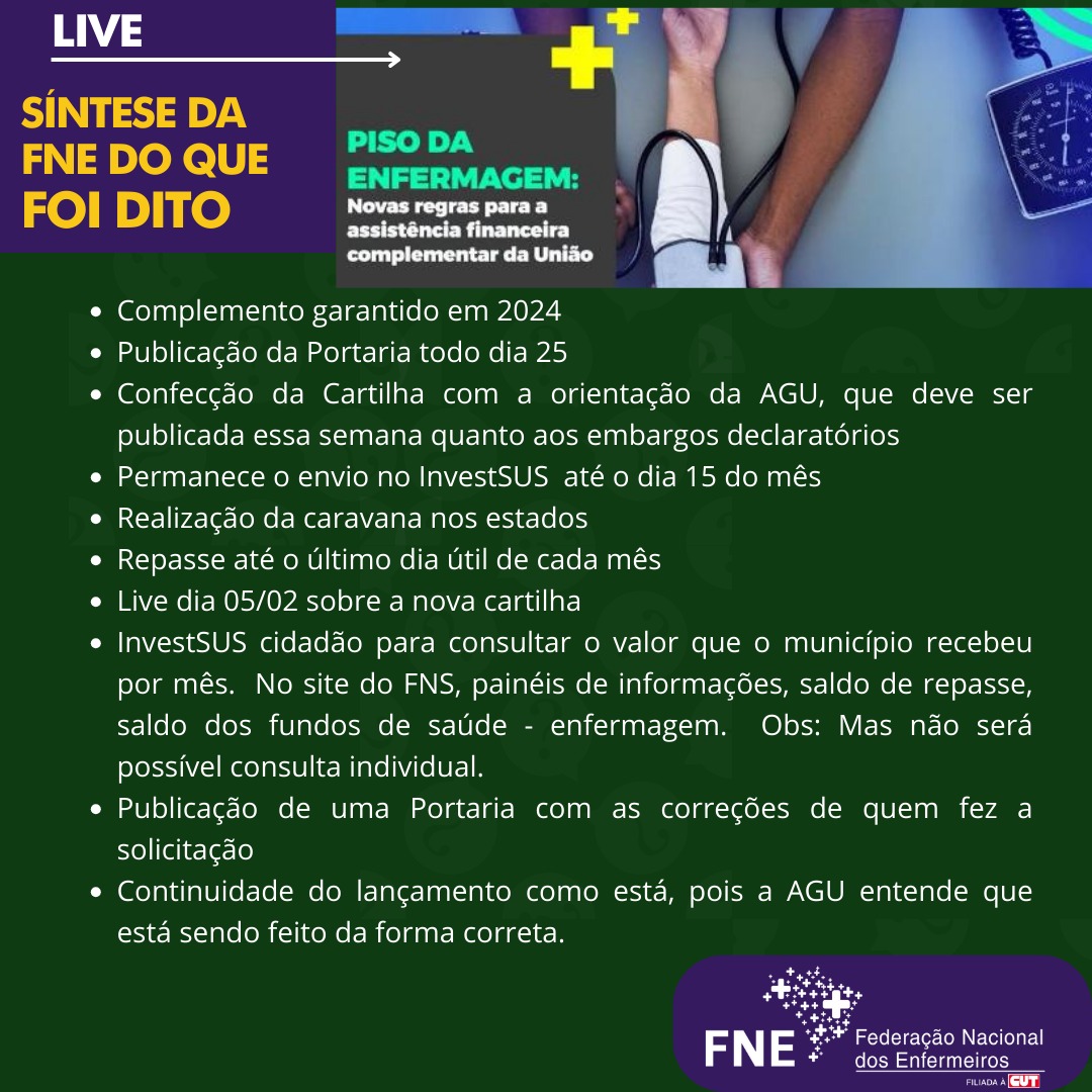 Enfermeiros e enfermeiras acompanham Live do Ministério da Saúde e reforçam pedido para que o Piso Nacional da Enfermagem seja respeitado