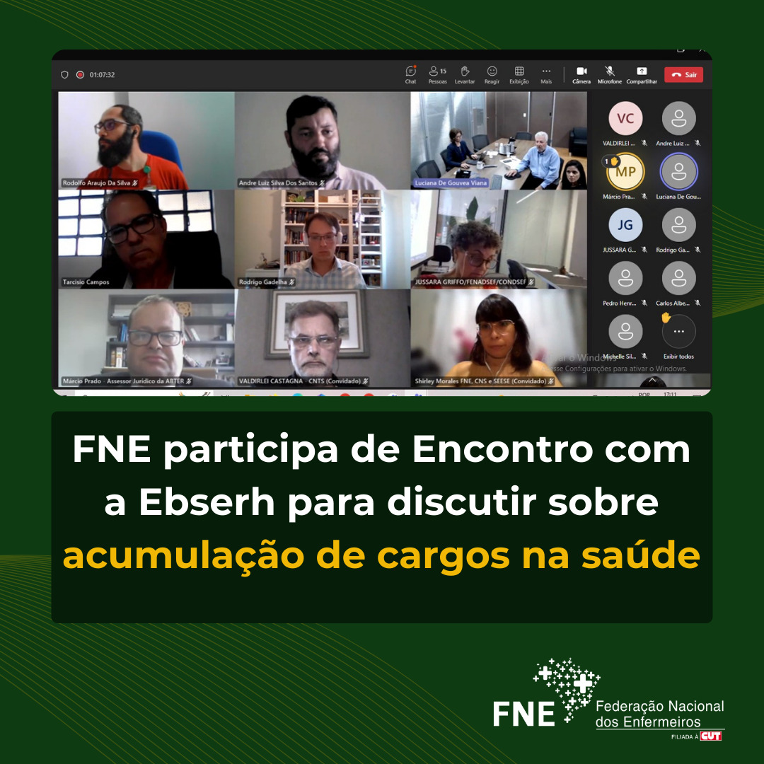 FNE participa de Encontro com a Ebserh para discutir sobre acumulação de cargos na saúde