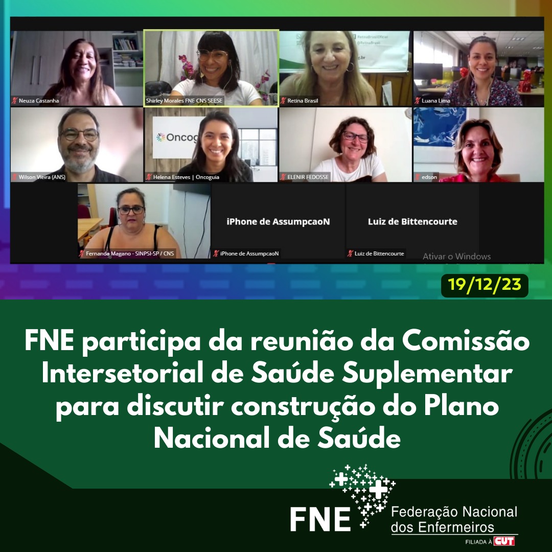 FNE participa de encontro da Comissão Intersetorial de Saúde Suplementar do CNS para discutir construção do Plano Nacional de Saúde