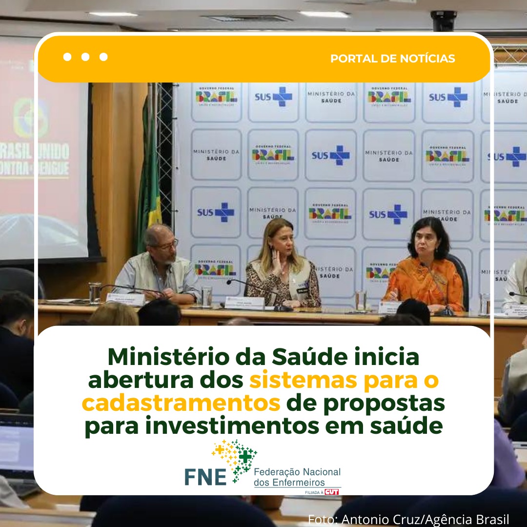 Ministério da Saúde inicia abertura dos sistemas para o cadastramentos de propostas para investimentos em saúde