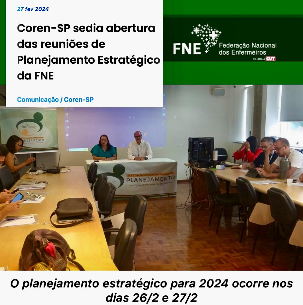 Coren-SP sedia abertura das reuniões de Planejamento Estratégico da FNE