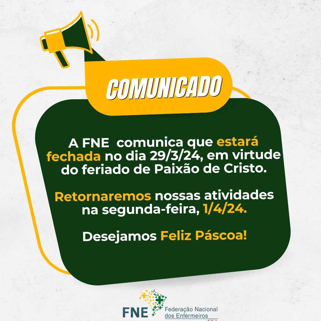 Comunicado: feriado de Paixão de Cristo