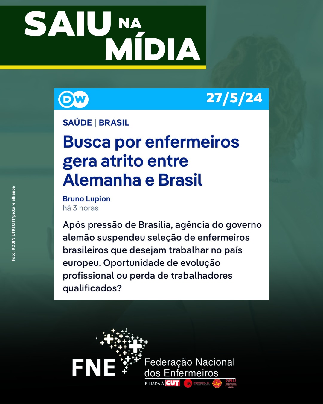 Tensão diplomática: Brasil e Alemanha entram em conflito por recrutamento de enfermeiros/as