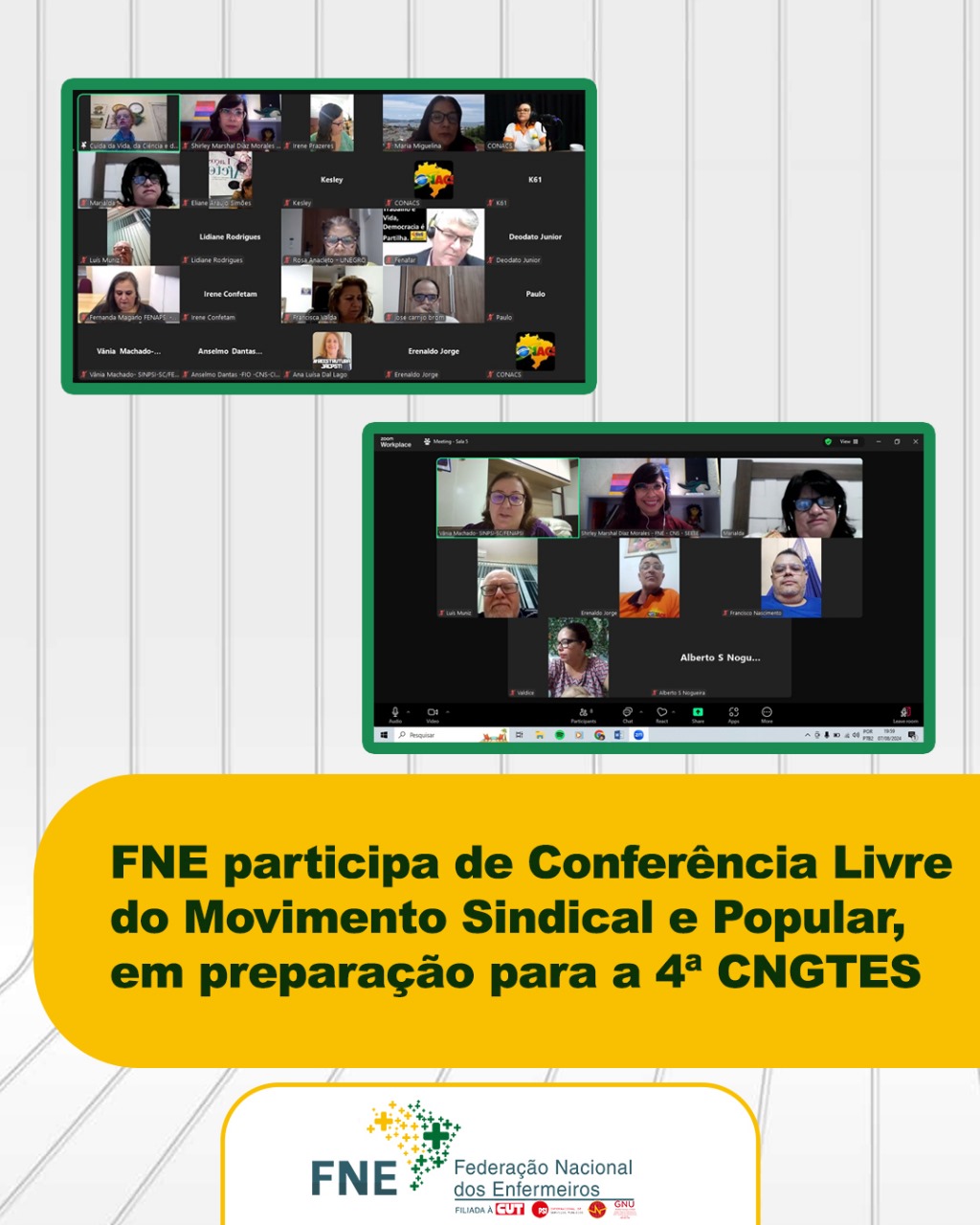 FNE participa de Conferência Livre do Movimento Sindical e Popular em preparação para a 4ª CNGTES*