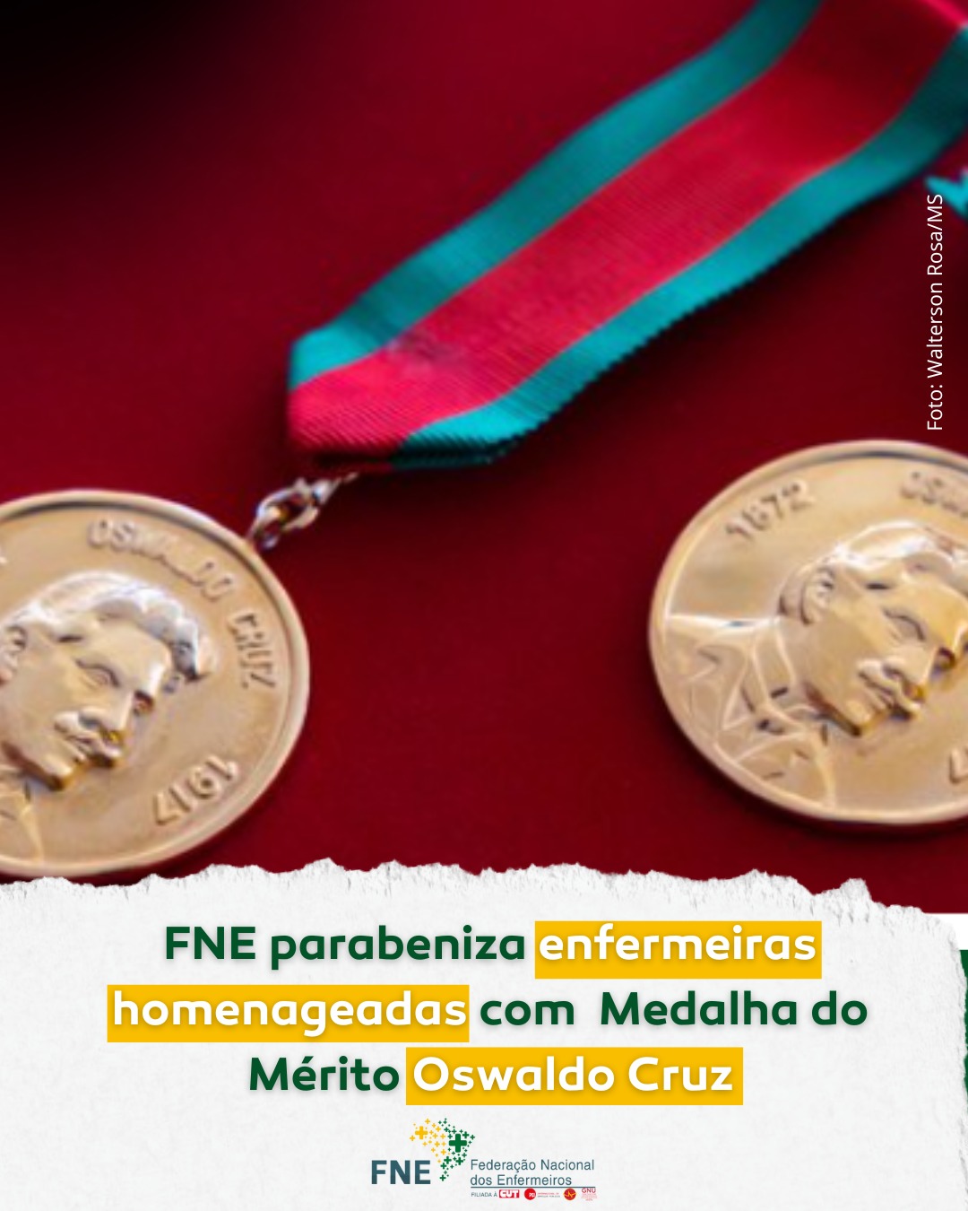 FNE parabeniza enfermeiras homenageadas com  Medalha do Mérito Oswaldo Cruz