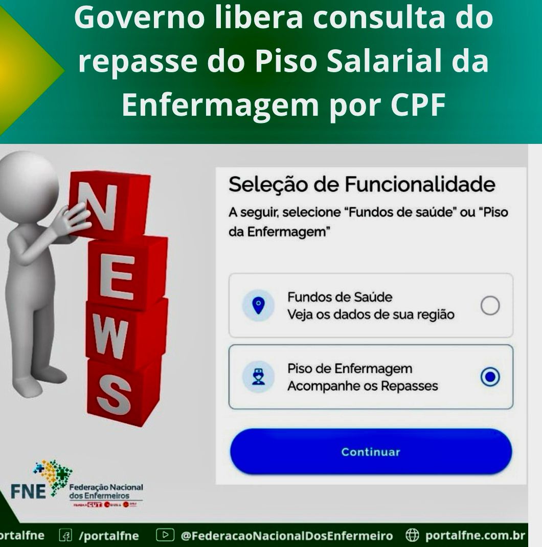 Governo libera consulta do repasse do Piso Salarial da Enfermagem por CPF