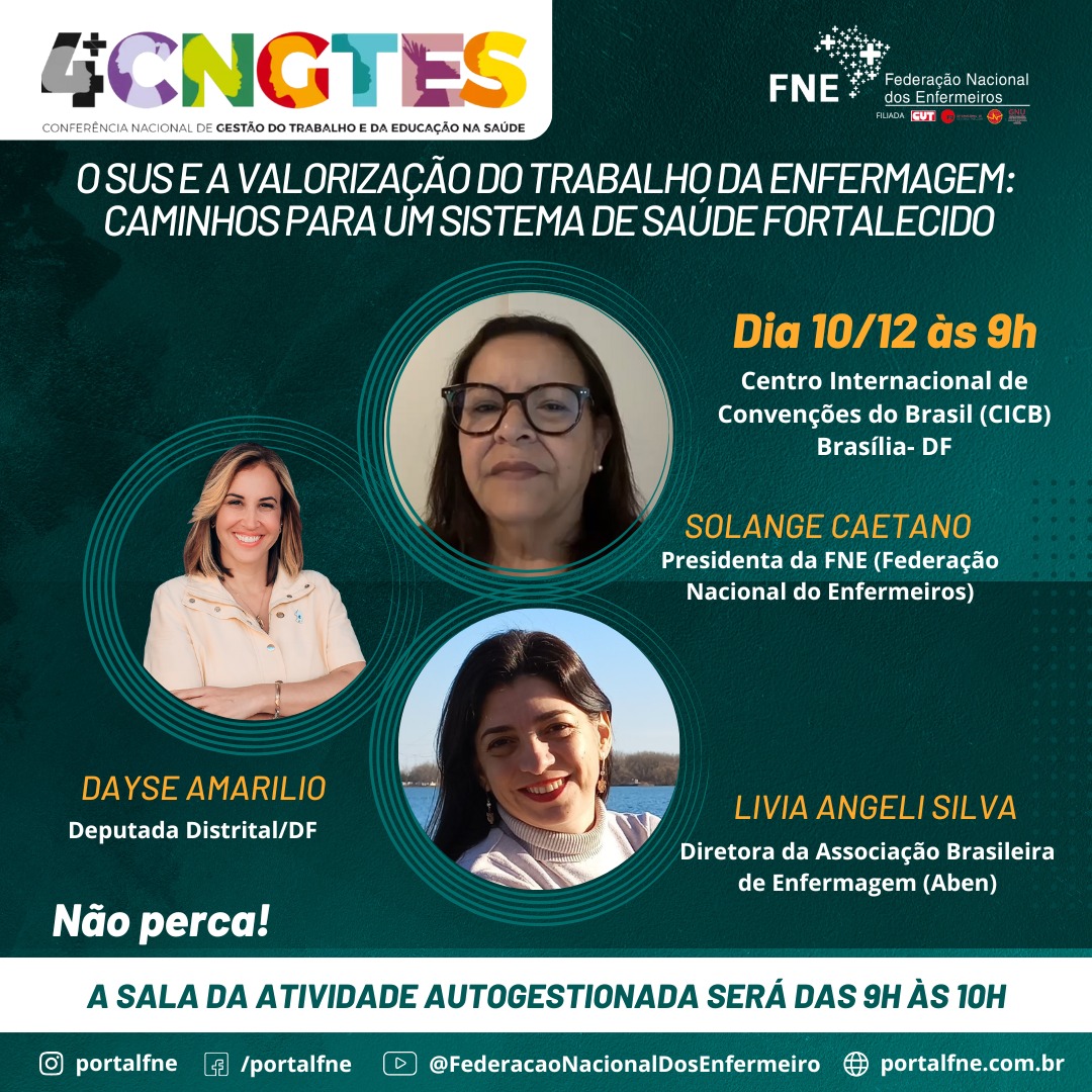 4ª Conferência Nacional de Gestão do Trabalho e Educação na Saúde (CNGTES) discute democracia, trabalho e educação no SUS