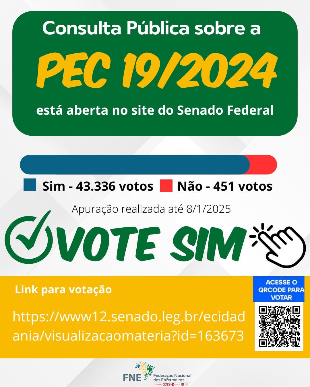 Vote SIM na Consulta Pública pela PEC 19/2024
