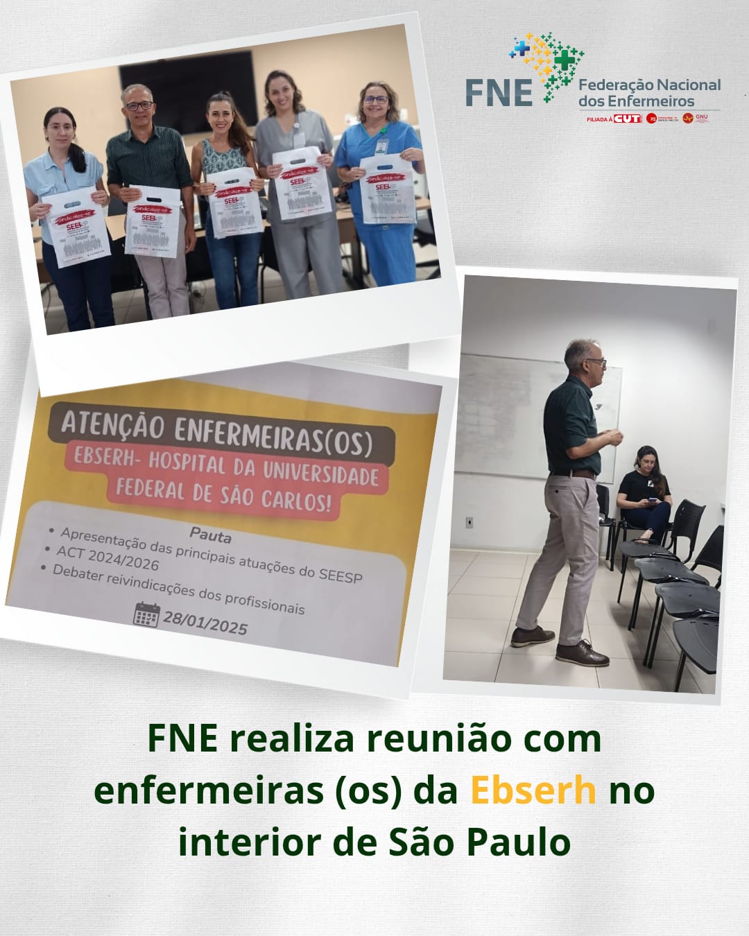 FNE realiza reunião com enfermeiras (os) da Ebserh no interior de São Paulo