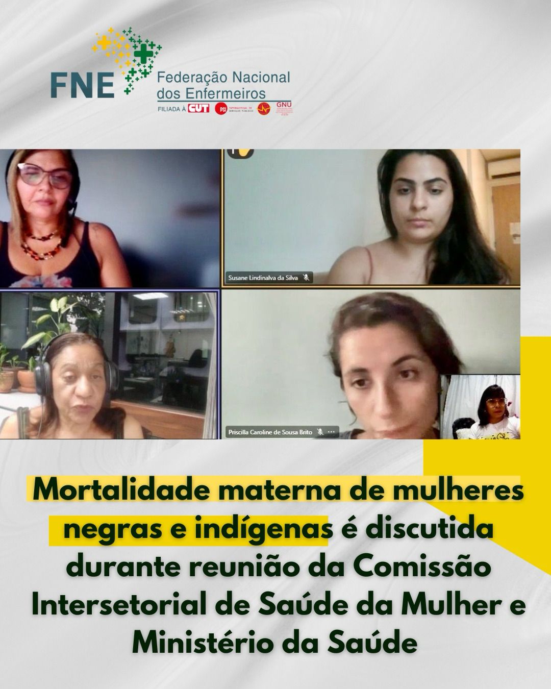 Mortalidade materna de mulheres negras e indígenas é discutida durante reunião com a coordenação da Comissão Intersetorial de Saúde da Mulher e Ministério da Saúde