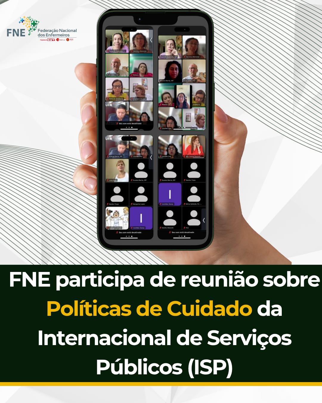 FNE participa de reunião sobre Políticas de Cuidado da Internacional de Serviços Públicos (ISP)