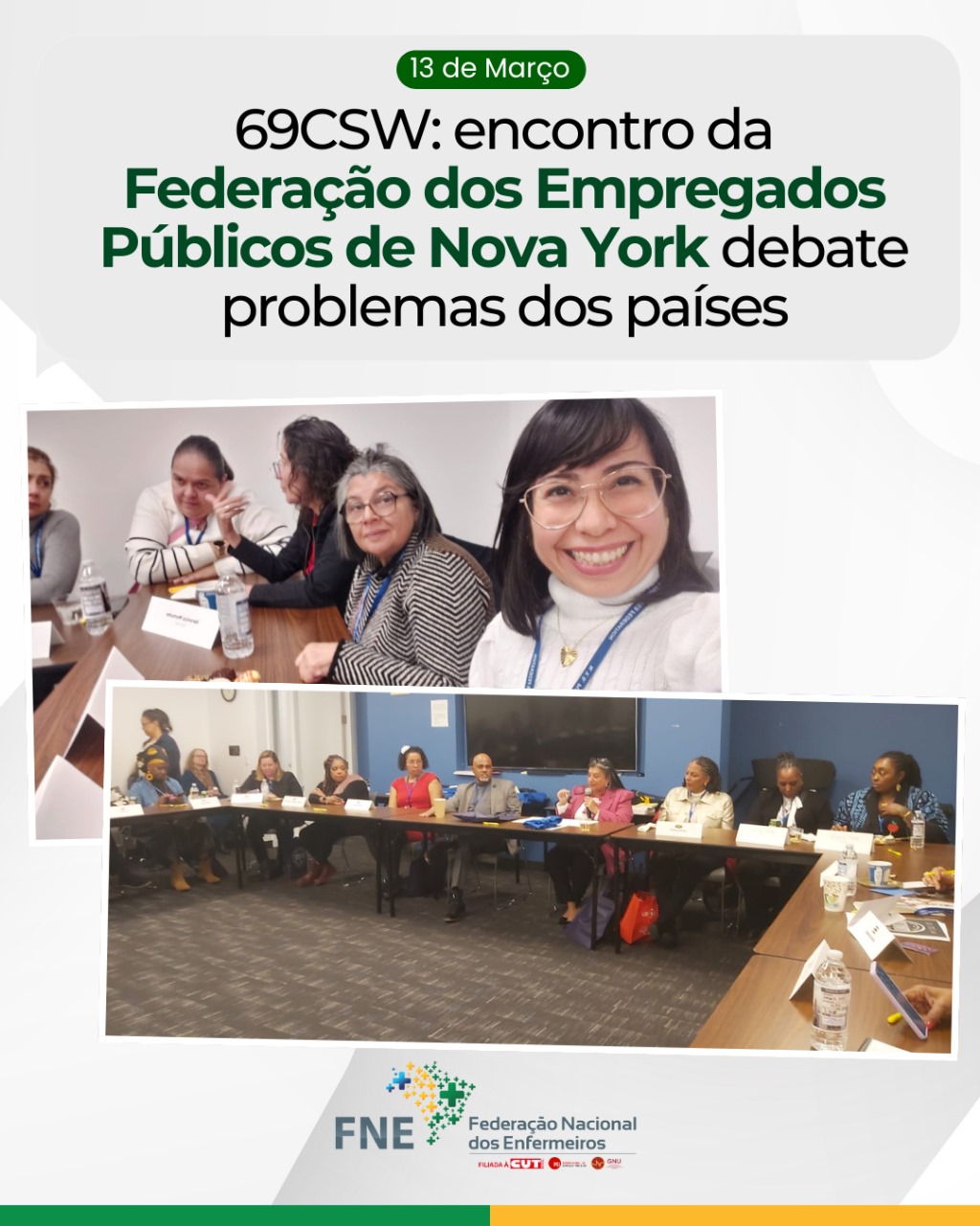 69CSW: encontro da Federação dos Empregados Públicos de Nova York debate problemas dos países