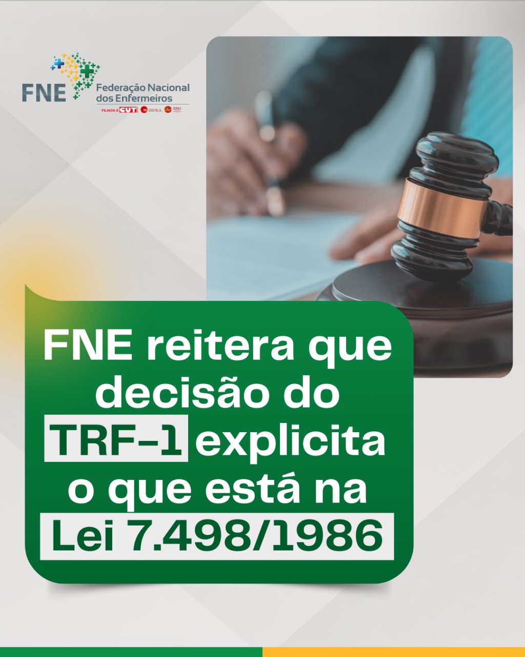 FNE reitera que decisão do TRF-1 explicita o que está na Lei 7.498/1986