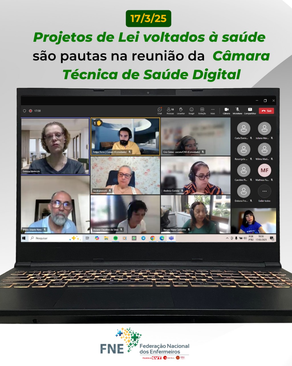 Projetos de Lei voltados à saúde são pautas na reunião da Câmara Técnica de Saúde Digital
