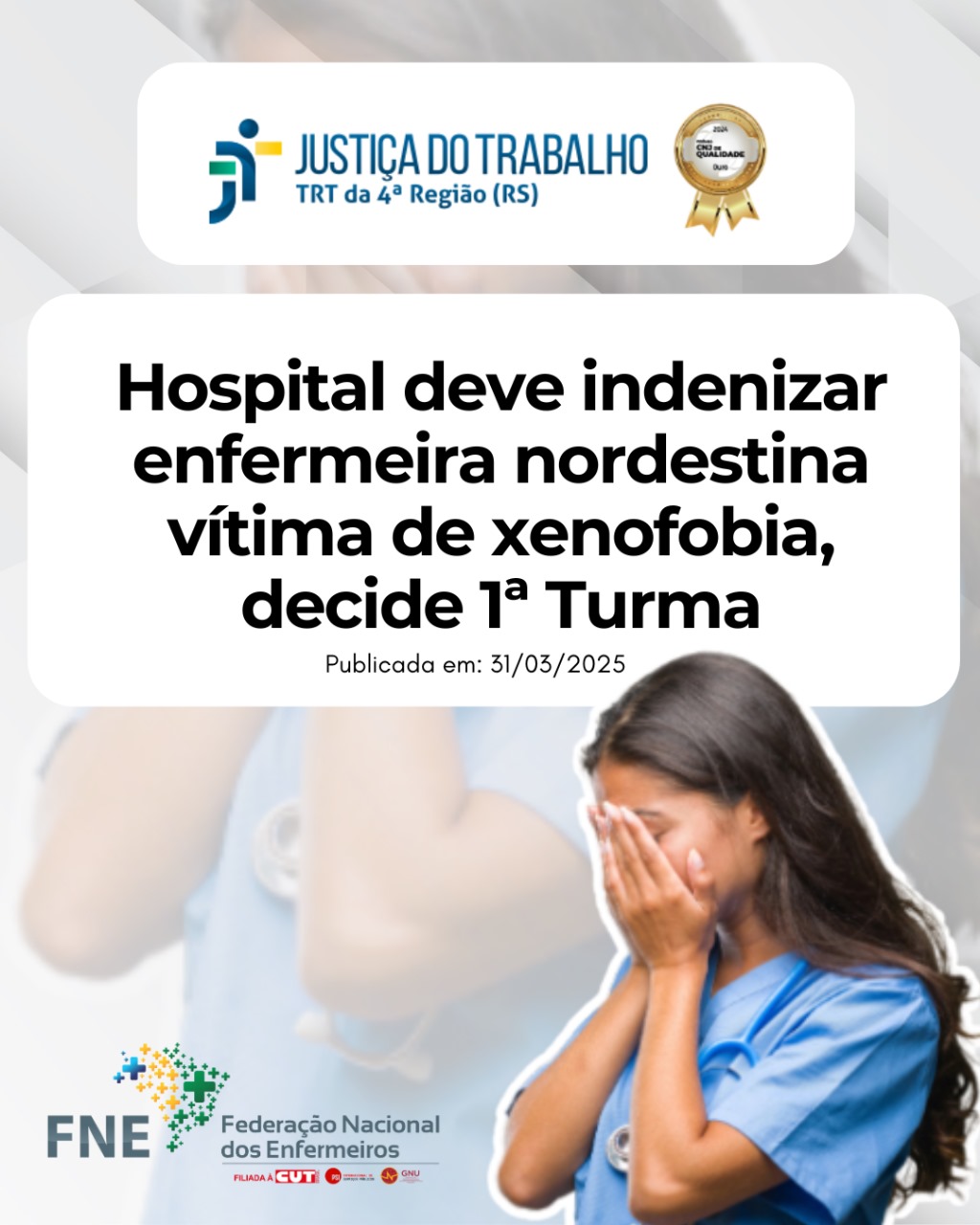 Hospital é condenado a pagar indenização à enfermeira vítima de xenofobia, no Rio Grande do Sul