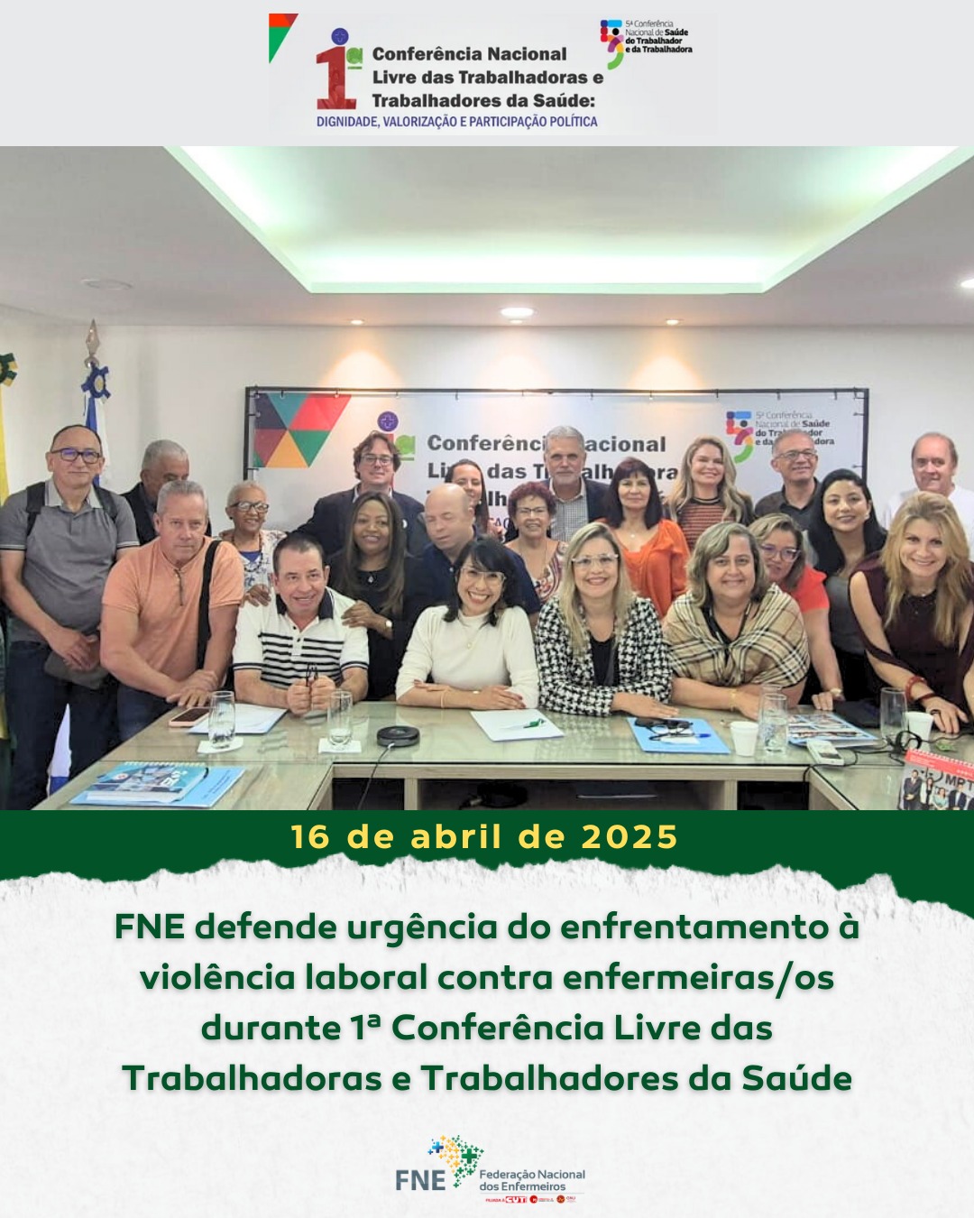 FNE defende urgência do enfrentamento à violência laboral contra enfermeiras/os durante 1ª Conferência Livre das Trabalhadoras e Trabalhadores da Saúde