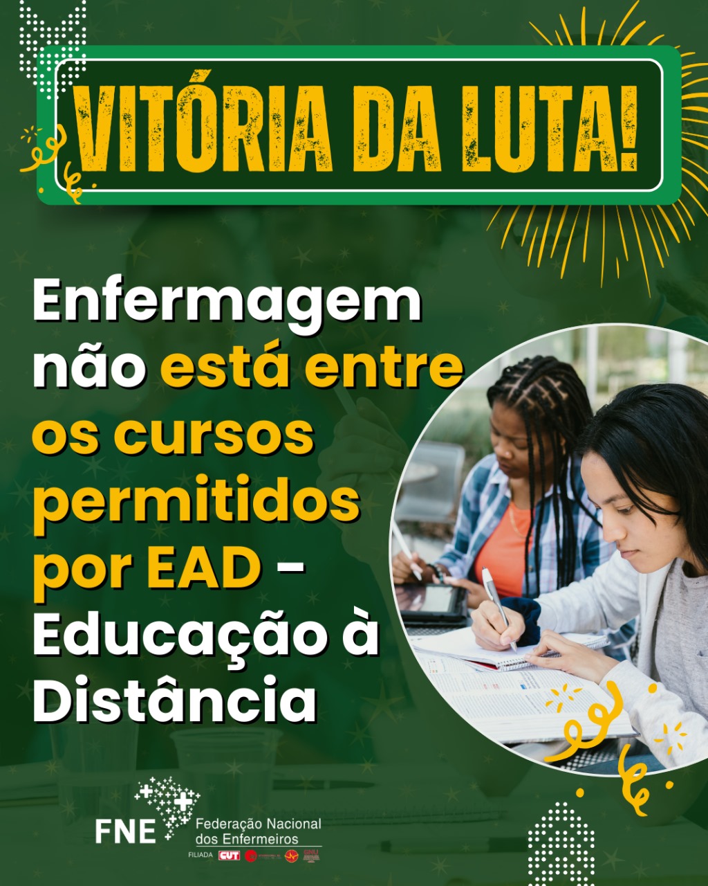 Vitória da Luta! Enfermagem não está entre os cursos permitidos por EAD - Educação à Distância