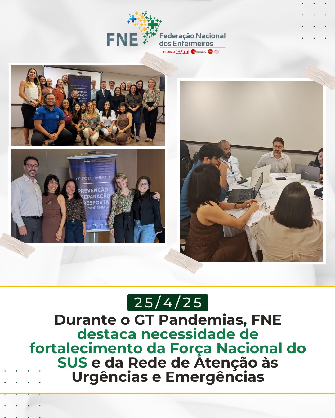 Durante o GT Pandemias, FNE destaca necessidade de fortalecimento da Força Nacional do SUS e da Rede de Atenção às Urgências e Emergências
