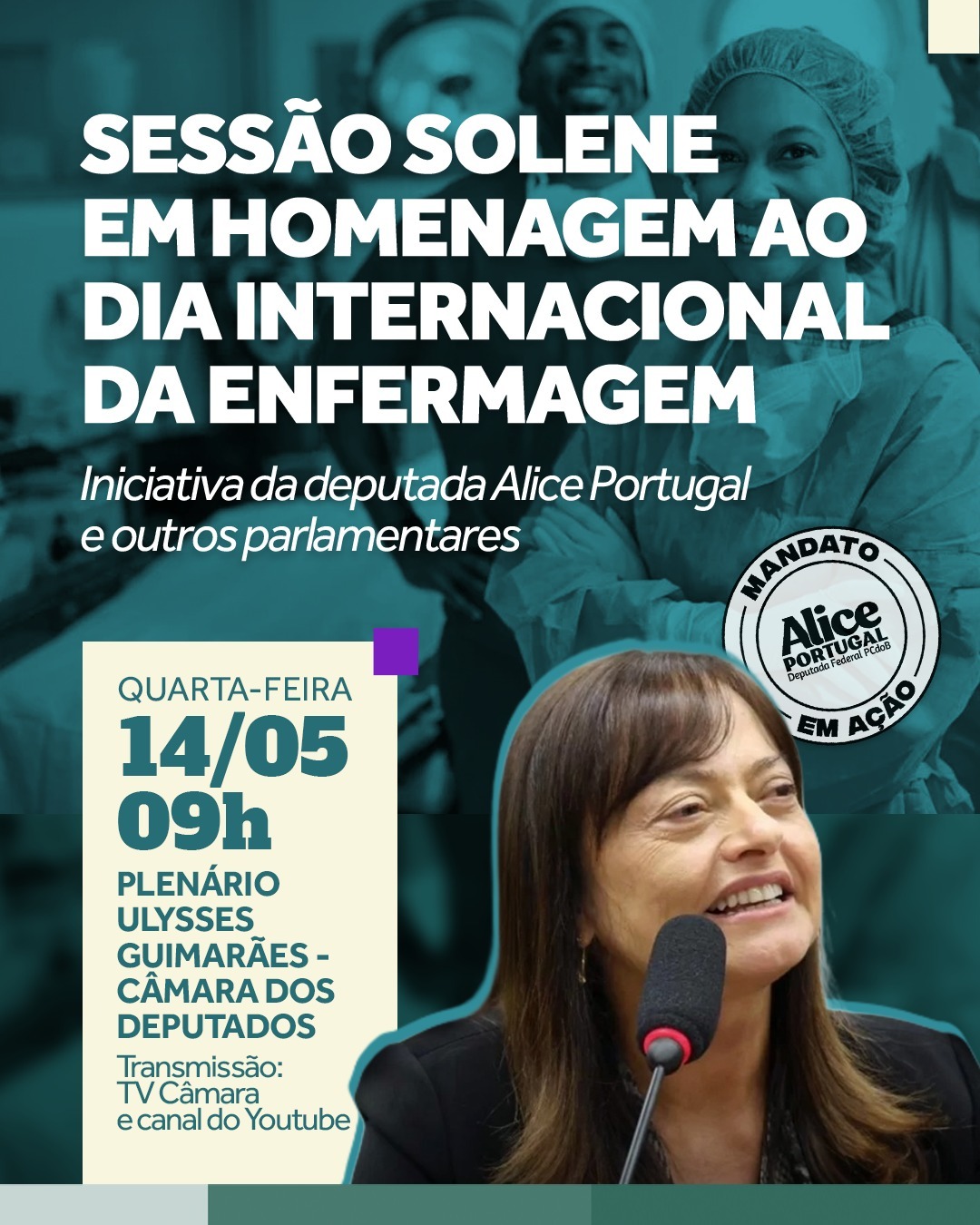 Sessão solene em homenagem ao Dia Internacional da Enfermagem