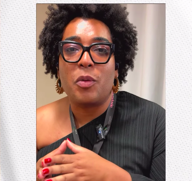 Ludmylla Santiago, da Rede Afro LGBT, participou do 1º Encontro Sindical de Enfermeiros e Enfermeiras LGBTQIA+ da FNE