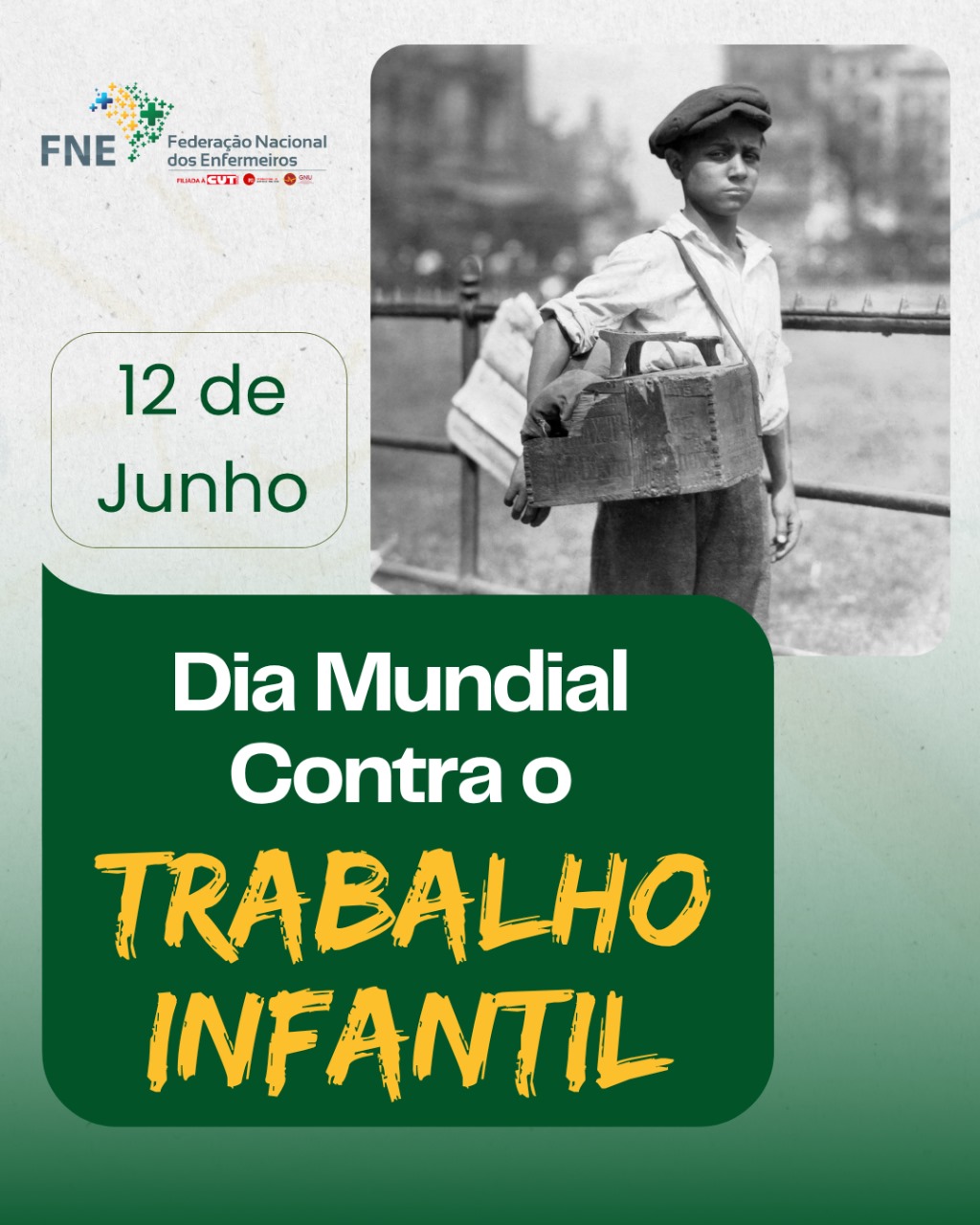 12/6 - Diga não ao trabalho infantil. Sim à infância, à educação e à dignidade.