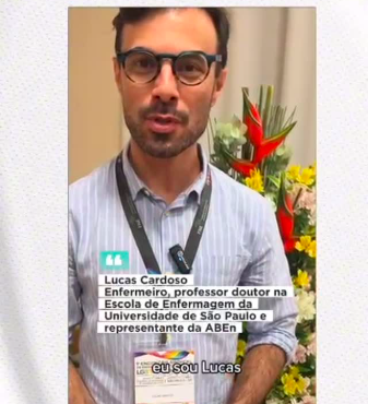 O enfermeiro Lucas Cardoso teceu considerações sobre a fragilidade na formação voltada à diversidade nos cursos de graduação em Enfermagem