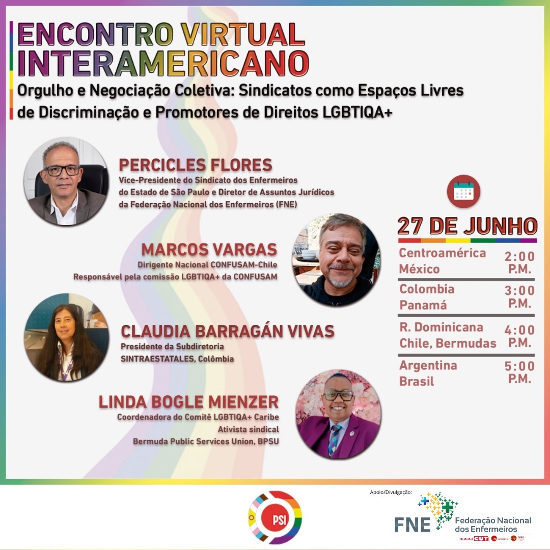 Webinário: Orgulho e Negociação Coletiva: Sindicatos Como Espaços Livres de Discriminação e Promotores de Direitos LGBTIQA+.