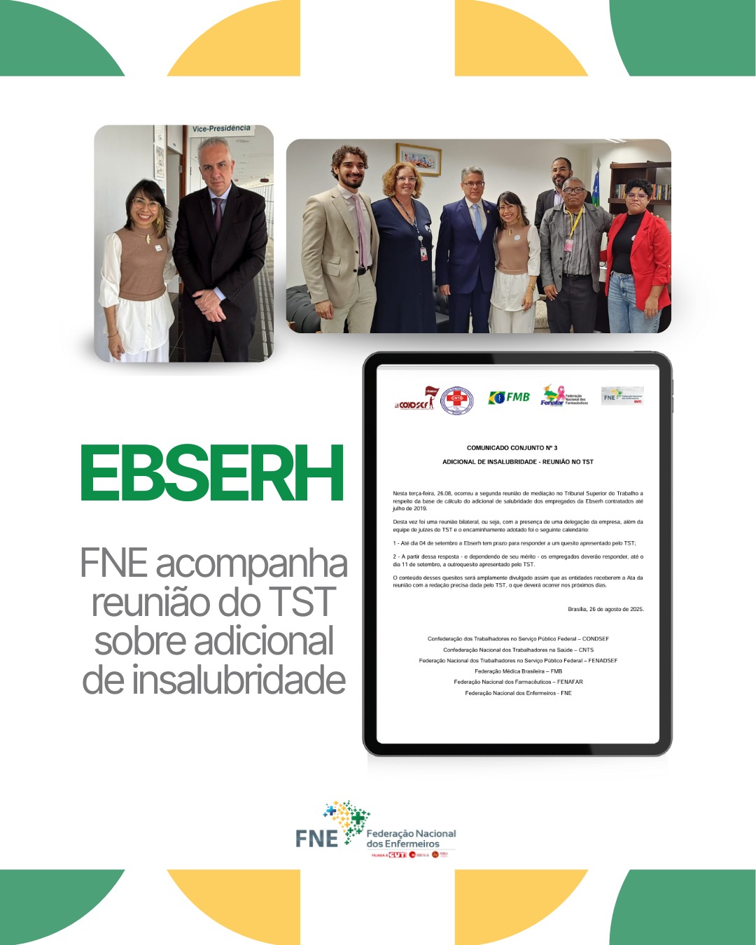 FNE acompanha reunião do TST sobre adicional de Insalubridade