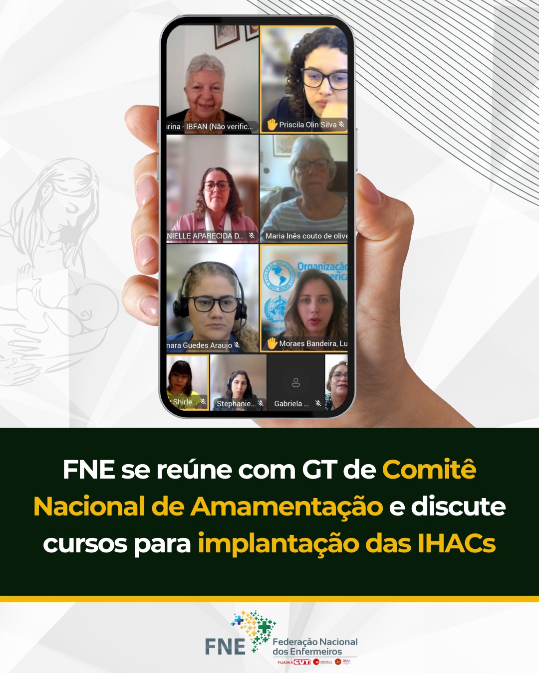 FNE se reúne com GT de Comitê Nacional de Amamentação e discute cursos para implantação das IHACs