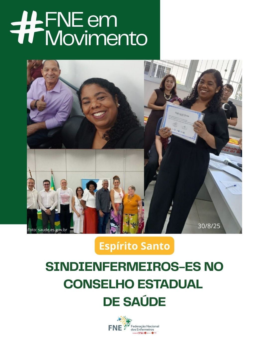 SINDIENFERMEIROS-ES no Conselho Estadual de Saúde