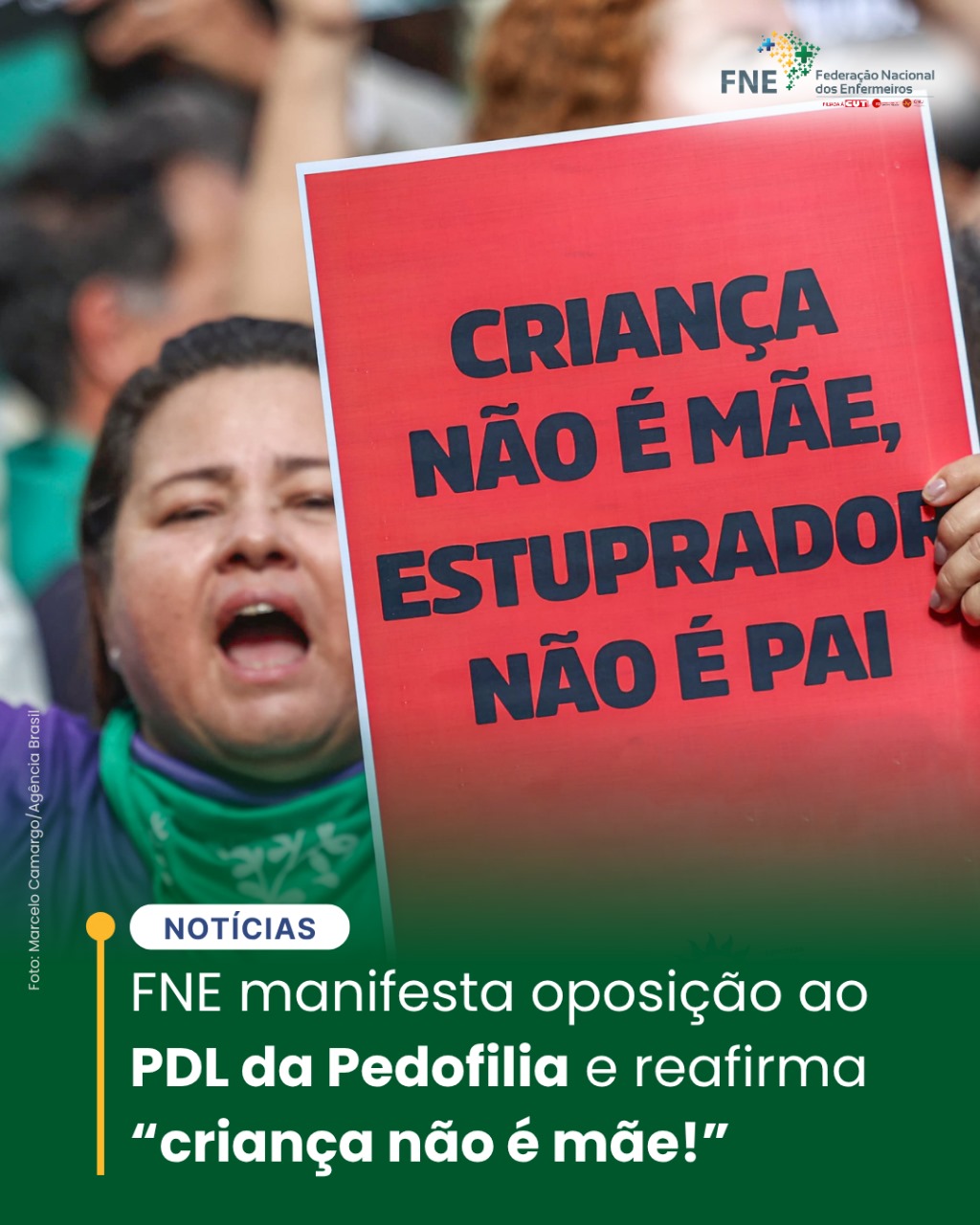 FNE manifesta oposição ao PDL da Pedofilia e reafirma “criança não é mãe!”