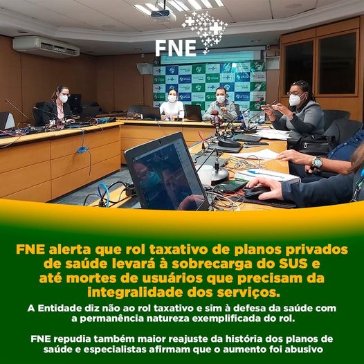 FNE alerta que Rol Taxativo de planos privados de saúde levará levará à sobrecarga do SUS e até mortes de usuários que precisam que precisam da integralidade dos serviços