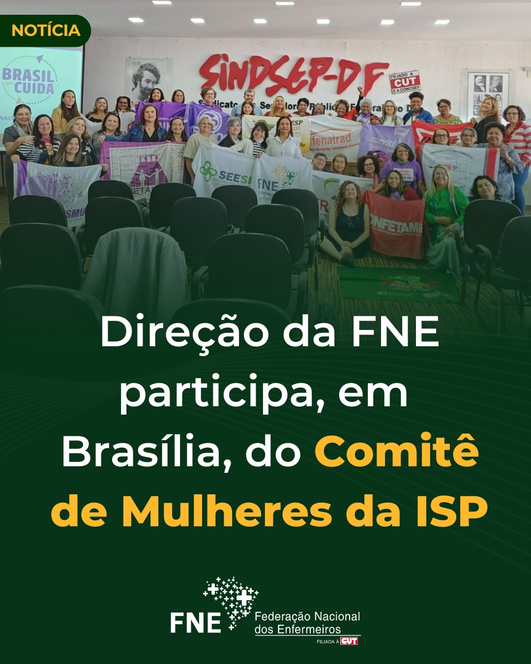 Direção da FNE participa, em Brasília, do Comitê de Mulheres da ISP