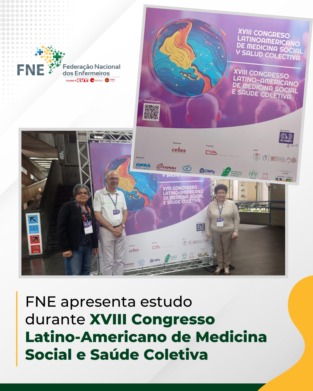 FNE apresenta estudo durante XVIII Congresso Latino-Americano de Medicina Social e Saúde Coletiva