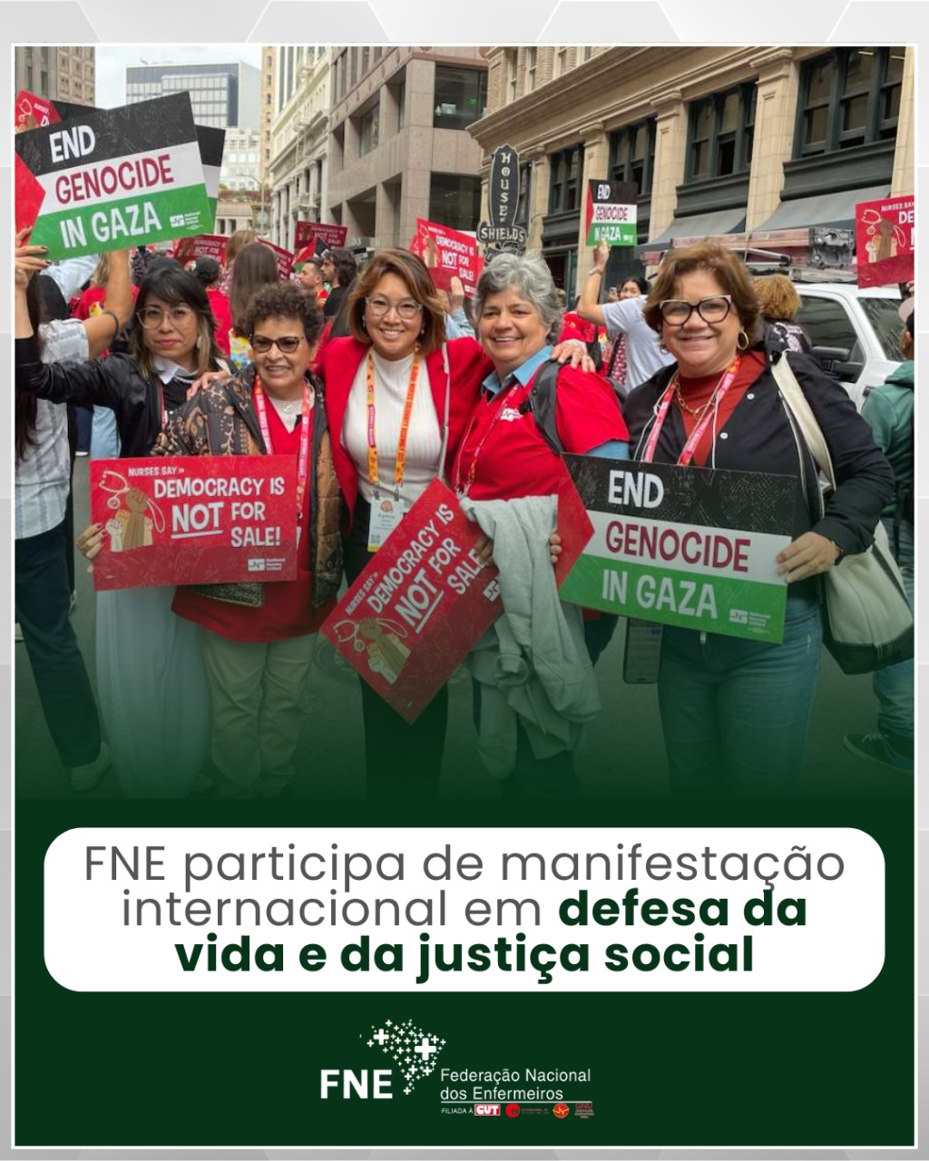 FNE participa de manifestação internacional em defesa da vida e da justiça social