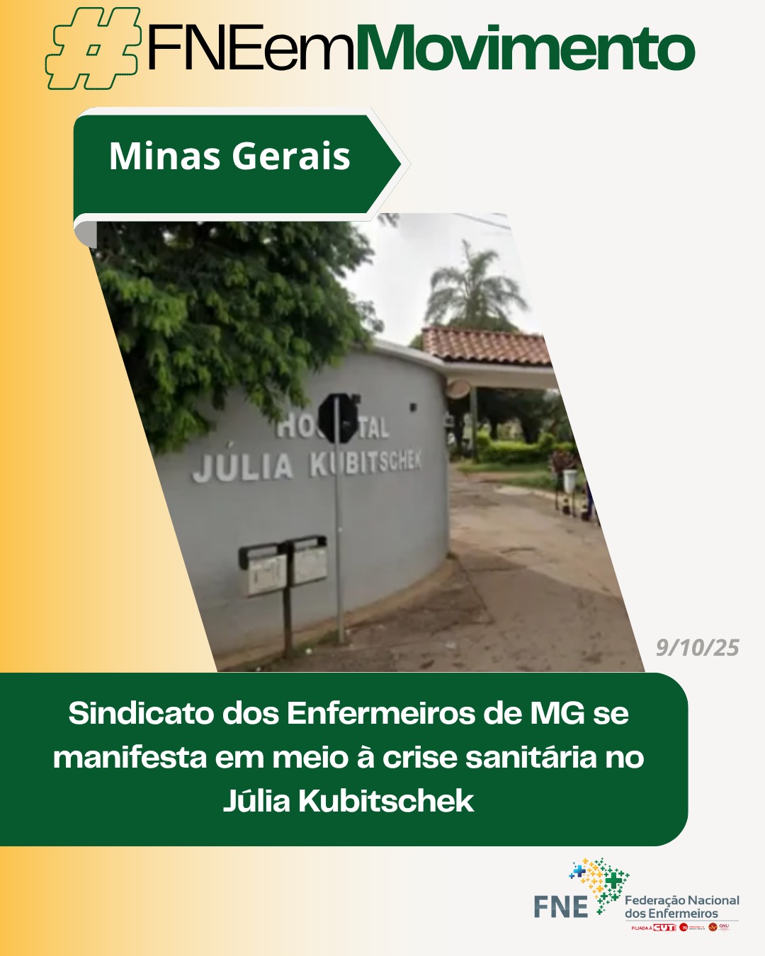 Sindicato dos Enfermeiros de MG se manifesta em meio à crise sanitária no Júlia Kubitschek