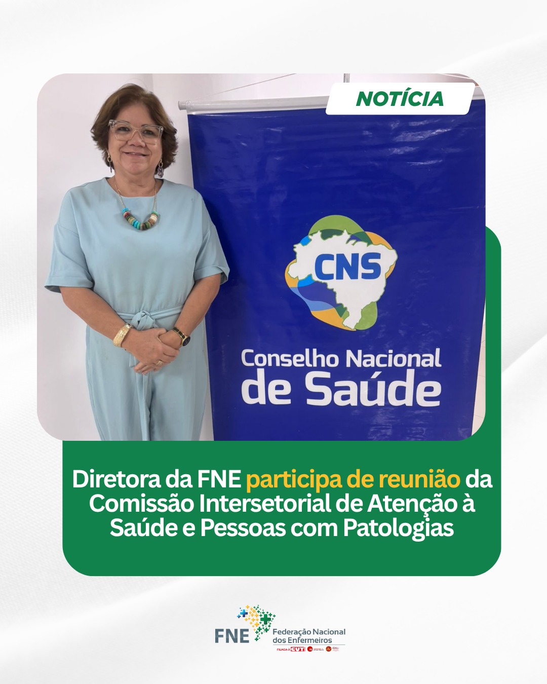 Diretora da FNE participa de reunião da Comissão Intersetorial de Atenção à Saúde e Pessoas com Patologias