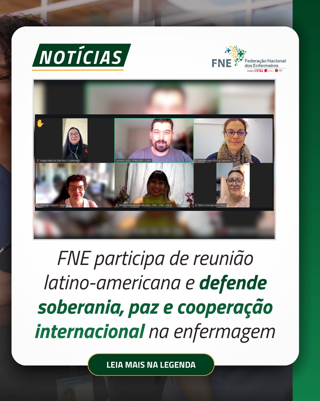 FNE participa de reunião latino-americana e defende soberania, paz e cooperação internacional na enfermagem