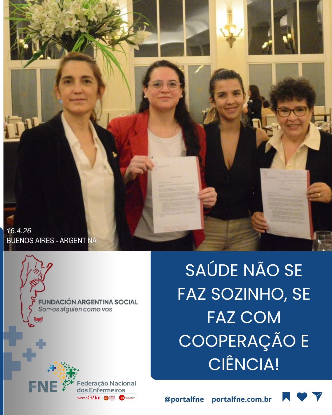 Saúde não se faz sozinho, se faz com cooperação e ciência!