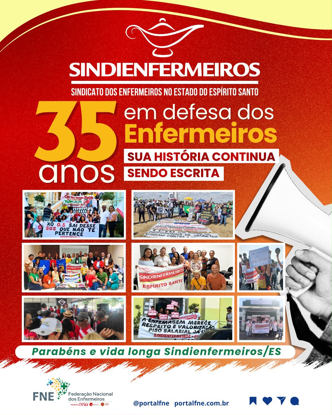 Parabéns Sindienfermeiros/ES por seus 35 anos de história